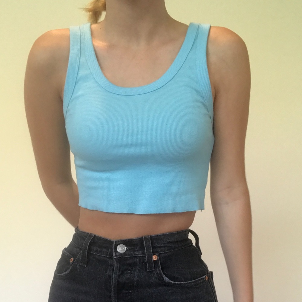 Bright Blue Cropped Tank Top